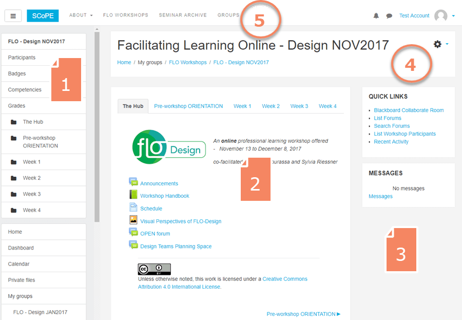 5 part layout FLO Design course page