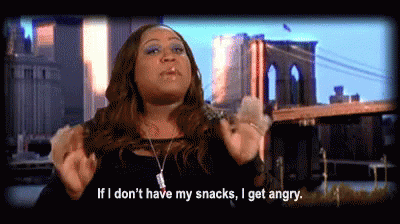Snacks gif "If I don't have my snacks, I get angry"