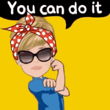 "You can do it" poster of woman showing muscles.