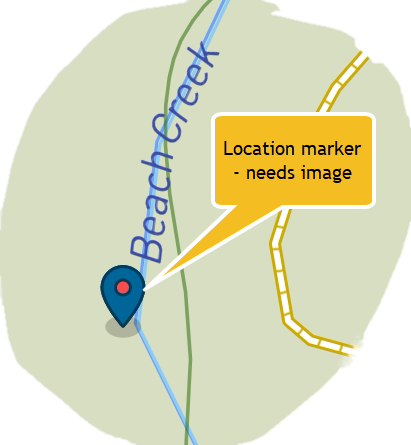 a location marker in Wikimedia app