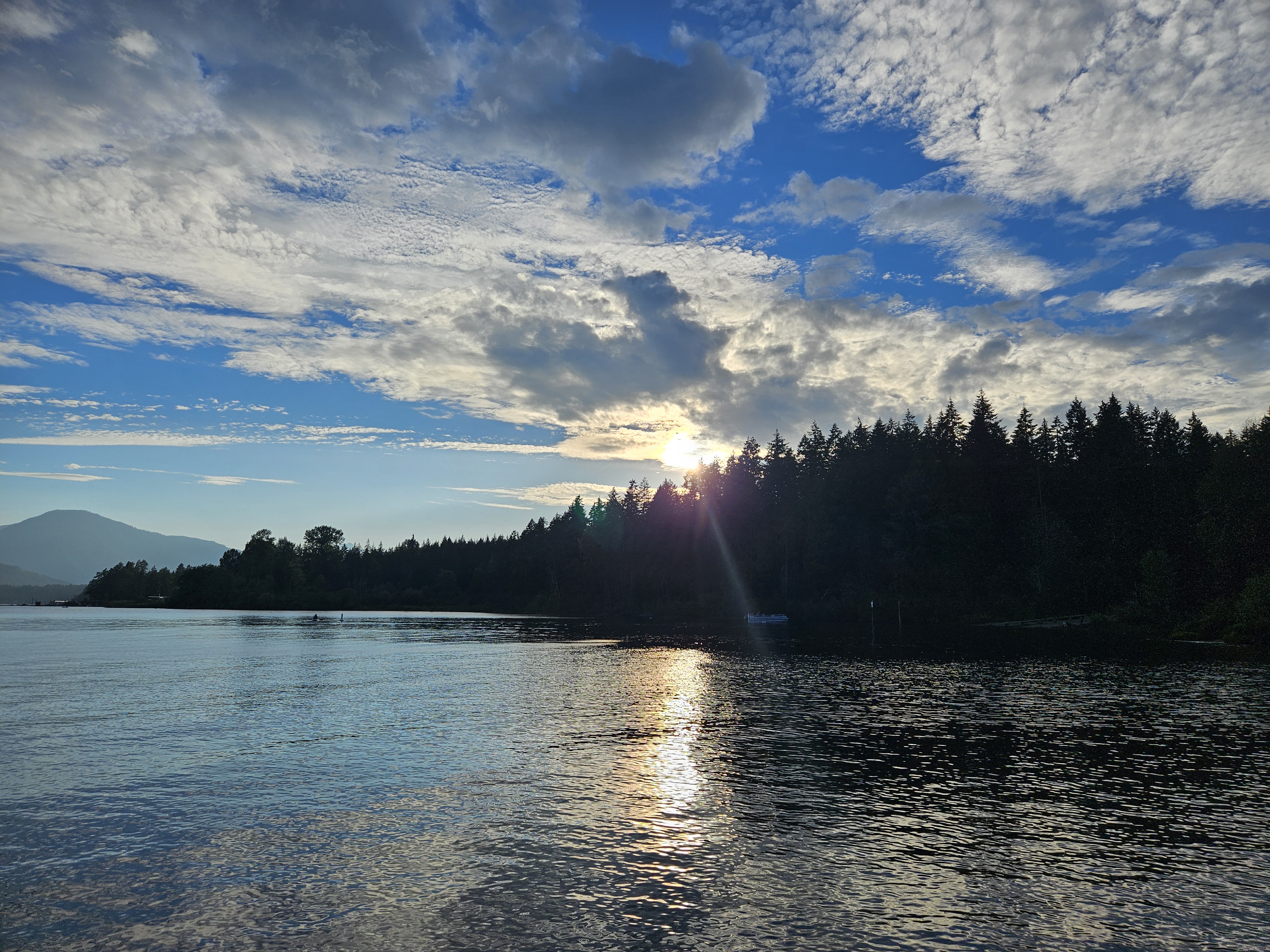 Water with beautiful cloud formations. 